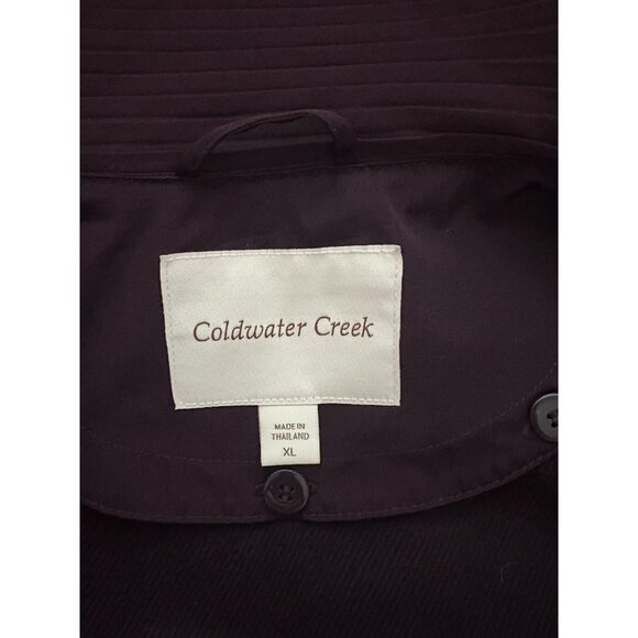 Coldwater Creek XL Women’s Purple Hooded Saturday In The Park Lined Raincoat - Picture 10 of 11